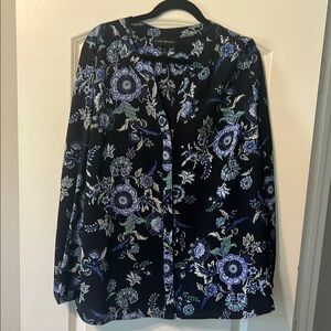 Floral Navy Blue Lane Bryant Women's Top